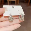 Brincos de Argola Brilhantes de Zircônia da Moda para Mulheres 2026 Novo Estilo Luxo Leve High-End Exquisitos Brincos Elegantes Acessórios de Orelha para Celebridades da Internet