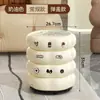 Papelera con forma de dona para uso doméstico, Nueva de alto valor, moderna, para sala de estar, lujo ligero, móvil, para cocina, papelera de alta gama con tapa