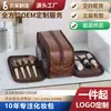 Beilai Bolso de Cosméticos Impermeable de Gran Capacidad Retro Europeo y Americano Bolso de Tocador de Viaje Bolso de Cosméticos de Cuero Retro Aceite y Cera