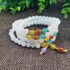 Pulsera de jade dorado, pulsera de jade blanco, cuentas redondas, cadena de torre, collar 108, rosario largo multicírculo, cuentas de Buda, suministro en vivo