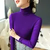 2025 Camisa Base de Renda com Gola Alta Feminina Outono e Inverno Nova Jaqueta Interna Manga Longa Tamanho Grande Camisa Elástica Versátil Estilosa
