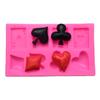 Molde de silicona para cartas de juego DIY molde de epoxi molde para fondant pastel chocolate molde de silicona de secado rápido