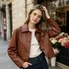 Ropa europea y americana transfronteriza para mujer ZA AliExpress artículo de venta caliente nueva moda versátil chaqueta corta abotonada para el trabajo