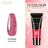 Pegamento para extensión de arte de uñas de cristal de 15ML, sin papel, modelo de extensión de dedo de uña, pegamento de color, 24 colores en stock, suministro de pegamento para esmalte de uñas