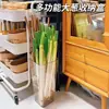 Caixa de Armazenamento Multifuncional para Cebolinha, Recipiente de Armazenamento Transparente com Haste de Ferro para Inhame, Armazenamento de Ingredientes de Gengibre e Alho para Cozinha, Armazenamento de Vegetais de Grande Capacidade
