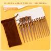 Nuevo Set de 13 Piezas de Brochas de Maquillaje Sijiqing de Cerdas Suaves Brocha para Polvo Suelto Iluminador Brocha para Rubor Brocha para Sombra de Ojos Set Completo de Herramientas de Belleza