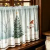 Serie navideña transfronteriza de cortinas y visillos para salas de estar y cafeterías, cubiertas decorativas para ventanas, suministro de Amazon