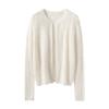 Cardigã de Cashmere Feminino Pequeno Gola Redonda Perfumada Recorte Manga Longa Tricô Cashmere Outono Novo Seda de Amora Top Outer