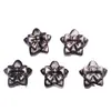 Joyería Jingdian Obsidiana Plateada Natural Moño Pentagrama Agujero Pasante Piezas para Tallar Joyería DIY Productos Semiacabados Mayoreo