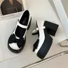 Zapatos Mary Jane con Lazo Tacón Grueso Tacones Altos para Mujer 2025 Nuevo Otoño e Invierno Suela Gruesa Aumentadores Combinación Faldas Planos