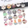 Venta Caliente Transfronteriza Aleación con Goteo de Aceite Taza de Café Gato Taza de Té con Leche Pendientes Colgantes Pulsera Accesorios de Joyería DIY Colgante
