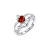 Novo Anel de Birthstone Âncora Luz Ring Light Luxo Design de Nicho Sensação de Alto Padrão Anel de Dedo Fashion Versátil Anel Aberto