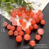 Cuentas de jade y piedra, 8-10 mm, cuarzo, rojo cereza, con patrones florales, cuentas de loto con agujero pasante, cuentas de calabaza, venta al por mayor para accesorios DIY