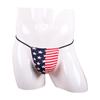 EE.UU. Hombres Solteros Sexy Tanga Bandera Nacional Trasero Vacío Correa Delgada Transpirable Personalizado Cadera Expuesta Cintura Baja Ropa Interior