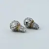 Plata de Ley S925 Loto Mantra de Seis Caracteres Tibetano Cuentas Budistas Accesorios Cabeza de Buda de Tres Vías Estrella Vajra Luna Bodhi Accesorios