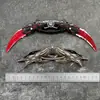 Cuchillo de Garra Plegable de Rebote Juguete para Niño Cuchillo de Garra Modelo sin Filo Hoja de Garra de Doble Cabeza Modelo de Metal Arma