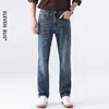 Jeans clásicos de alta gama estilo americano, corte slim, pantalones vaqueros cropped elásticos de corte slim para hombre, marca de moda, nuevos.