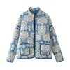 Bestseller Transfronteiriço AliExpress Primavera 2026 Nova Moda Versátil Solta Vintage Estampada Jaqueta de Algodão