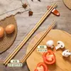 Palitos de Jantar Estendidos Bambu Nan Palitos para Pegar Macarrão Palitos para Pegar Macarrão de Arroz Palitos Especiais de Bambu para Churros Resistentes a Altas Temperaturas Antiderrapantes Carbonizados