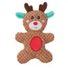 Brinquedos de Natal para Pets Transfronteiriços Rena de Pelúcia Papai Noel Boneco de Gengibre Bordado Mastigável com Som Brinquedo para Cachorro