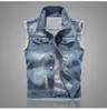 Colete Jeans 2026 Primavera e Outono para Homens, Estilo Coreano Sem Mangas Slim Fit Top de Colete Jeans de Verão, Tamanho Grande Tendência