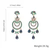 Pendientes Colgantes Redondos con Forma de Gota de Agua Cortados a Diamante con Incrustaciones de Aguja de Plata Pendientes de Estilo Palacio Retro Lujo Accesible Pendientes de Gama Alta