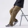 Calças casuais de primavera e verão para homens, calças jogger de corte solto, calças de moletom casuais estilo Hong Kong, novas calças casuais masculinas