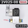 Bobina de válvula solenoide 24V válvula de controle pneumático reversora AC220V/2V025-08/DC24V/12V cabeça de válvula com lâmpada