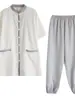 Verano 2025 Nuevo Estilo Chino Retro Holgado Adelgazante Casual Elegante Zen Ropa de Té Ropa de Yoga Traje de Tai Chi para Mujer