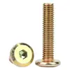 Tornillos para Muebles de Zinc Chapado en Color Cabeza Plana Hexagonal Invertida Tornillos Hexagonales Cabeza Redonda Plana Biselada Pernos de Fijación M6M8