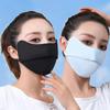 Máscara Protectora Solar para Ángulo del Ojo Parasol de Nylon Seda de Hielo Protección UV Cara Completa Colgante de Oreja Ventilación Refrigerante