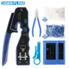 Kit de Ferramentas de Crimpagem RJ45 de Sete Andares Passante Ethernet Crimper Cat5e Cat6 Conector Modular Reparo de Rede Azul