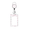 Conjunto de porta-crachá retrátil com fivela rosa de cerejeira transfronteiriça, conjunto de crachás de trabalho de fácil acionamento, conjunto de crachás de campus, fivela, atacado