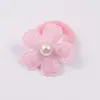 Elástico de Cabelo Flor de Feltro Colorida com Acessórios de Pérola, Elástico Colorido de Flor de Ameixa para Cabelo de Bebê, Elástico Fofo para Cabelo de Meninas Que Não Danifica o Cabelo