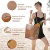 Bolsa de Playa de Malla Plegable, Bolso Tote de Hombro para Viaje, Bolsa de Almacenamiento Multiusos de Gran Capacidad para Ropa y Artículos Varios