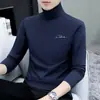 Camiseta de manga larga para hombre con cuello alto, camiseta interior elástica para hombre, primavera y otoño, casual, algodón, camiseta para hombre, top, moda, venta al por mayor