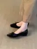Zapatos bajos de tacón oculto estilo francés para mujer, nuevo modelo verano 2026, moño, versátiles para ir al trabajo, zapatos Mary Jane, zapatos pequeños de piel