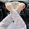 2025 Mangas para Brazos de Seda Helada Bordadas para Mujer Protección UV Protección Solar Mangas de Hielo para Ciclismo Verano Mangas de Hielo Se Puede Dropshipping Mangas Abullonadas