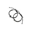 Pulsera de Pareja de Obsidiana Par de Cuentas de Transferencia Par Tejida a Mano Regalo de San Valentín Cumpleaños para Novia