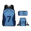 Novo Anime Japonês Blue Lock Periférico Mochila Azul Prisão Escolar Mochila de Estudante Bolsa de Ombro Conjunto de Três Peças