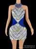 Traje de Performance: Vestido Sexy Feminino de Lantejoulas em Quatro Cores, Justo no Quadril, Slim Fit, Realça a Figura