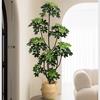 Simulación Planta Verde Pata de Pato Madera Lujo Ligero de Alta Gama Interior Sala de Estar Planta Verde Artificial en Maceta Planta Biónica Adornos Decorativos de Piso
