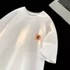 Camiseta de manga corta para hombre, algodón puro de peso pesado, estilo verano, moderna, corte holgado, talla grande, playera estampada de cuello redondo para pareja
