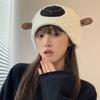 Chapéu gorro de lã de cordeiro doce fofo grosso quente japonês chapéu de orelhas de ovelhinha moderno chapéu de pelúcia de inverno feminino