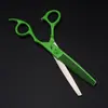 Tijeras de Peluquería Naipson Verdes, Tijeras de Peluquería, Tijeras para Flequillo Recto, Dientes de Ciervo, Dientes de Espina de Pescado, Tijeras de Dientes Sin Marca