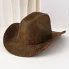 Nuevo Sombrero de Jazz de Lana de Venta Caliente Transfronterizo con Copa Plana y Ala Ancha, Sombrero de Mezclilla Vintage Único con Patrón de Piel de Serpiente