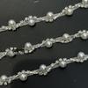 Corrente de pérola e diamante em formato de S corrente de garra soldada de luxo corrente de diamante para chapéu meias vestido acessórios de decoração de corrente