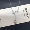 Collar de Perlas de Agua Dulce Natural con Cadena en Forma de Y, Zircón Dulce, Mariposa, Perla para Mujer, Venta al por Mayor de Perlas desde Zhuji