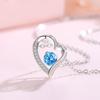 Collar de Corazón de Amor de Plata de Ley S925 Cadena para Clavícula de Mujer Tendencia Popular Ins Estilo Frío Simple Regalo de Nicho para Amigos