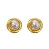 Agulha de prata galvanizada de ouro real Vintage Distintivo Arco Flor Brincos de pérola Orelha avançada Brincos de moda de luxo leve